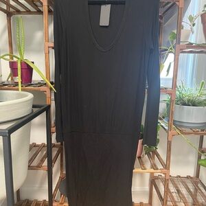 James Perse Classic Black Long Sleeve Dress